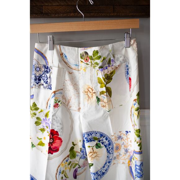 Anthropologie The Colette Cropped Wide-Leg Pants Magic Fabric Edition 27 Floral - Picture 5 of 9
